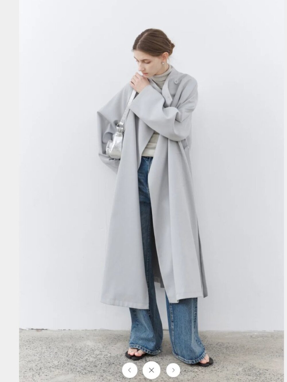Tageechita Japan SMOOTH FLARE LAPEL TRENCH. NWT - Picture 12 of 14